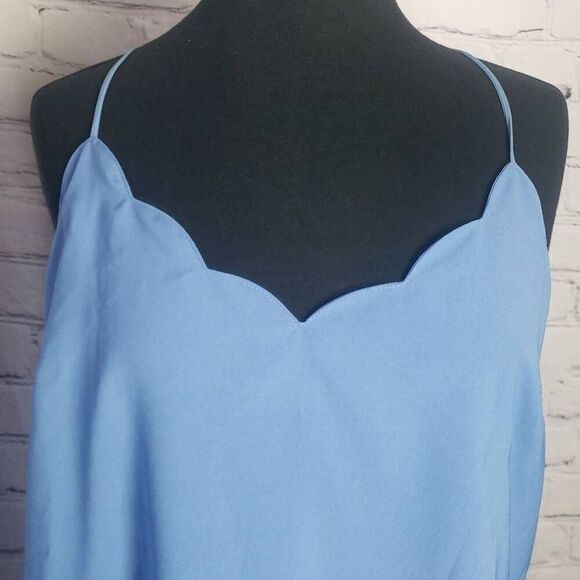 J.Crew Mercantile Blue Scallop Edge Tank Top Size 12 - Picture 3 of 9